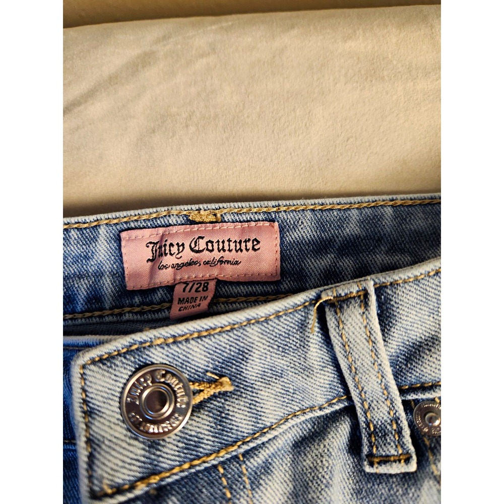 Juicy Couture Women's Light Wash Blue Cargo Wide Leg Jeans  Cotton, Size M7/8